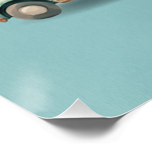 Modern Whimsical Animals in Vehicles Poster (Hoek)