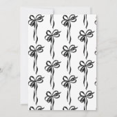 Modern Whimsical Black Bow Script Save the Date Kaart (Achterkant)