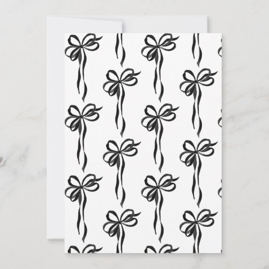 Modern Whimsical Black Bow Script Save the Date Kaart (Achterkant)
