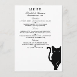 Modern Whimsical Black Cat Wedding Menu