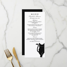 Modern Whimsical Black Cat Wedding Menu