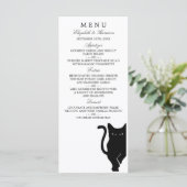 Modern Whimsical Black Cat Wedding Menu (Staand voorkant)