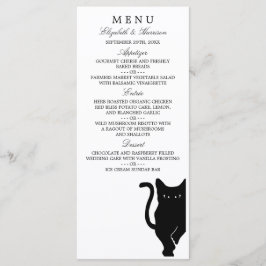 Modern Whimsical Black Cat Wedding Menu