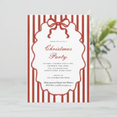 Modern Whimsical  Bow Illustrated Christmas Party  Kaart (Staand voorkant)