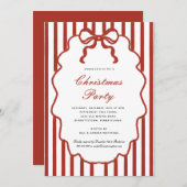 Modern Whimsical  Bow Illustrated Christmas Party  Kaart (Voorkant / Achterkant)