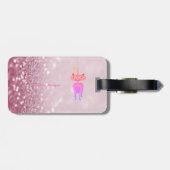 Modern Whimsical Cat Glitter Bokeh - Gepersonalise Bagagelabel (Achterkant horizontaal)