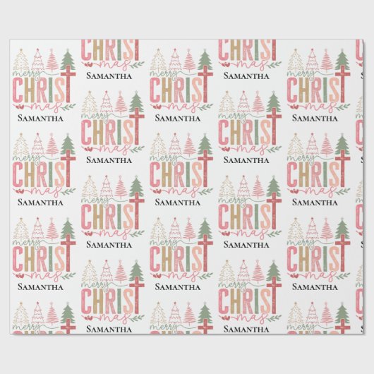 Modern Whimsical Christ Mas Customizable Christmas Cadeaupapier (Vlak)