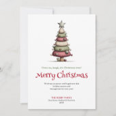 Modern Whimsical Christmas Tree Editable Card Feestdagenkaart (Voorkant)