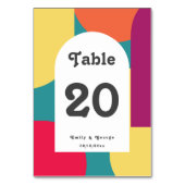 Modern Whimsical Colorful Groovy Abstract Weddensc Kaart (Voorkant)