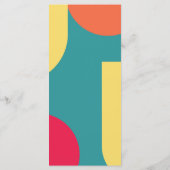 Modern Whimsical Colorful Groovy Abstract Weddensc Menu (Achterkant)