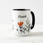 Modern Whimsical Floral Personal Name Mok (Voorkant rechts)
