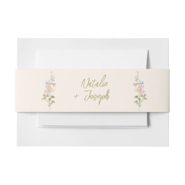 Modern Whimsical Floral Wildflower Summer Wedding Uitnodigingen Wikkel