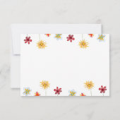 Modern Whimsical Flowers Pink Yellow Girly Note Bedankkaart (Achterkant)