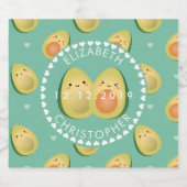 Modern Whimsical Funny Avocados Cute Wedding Party Bier Etiket (Enkel label)