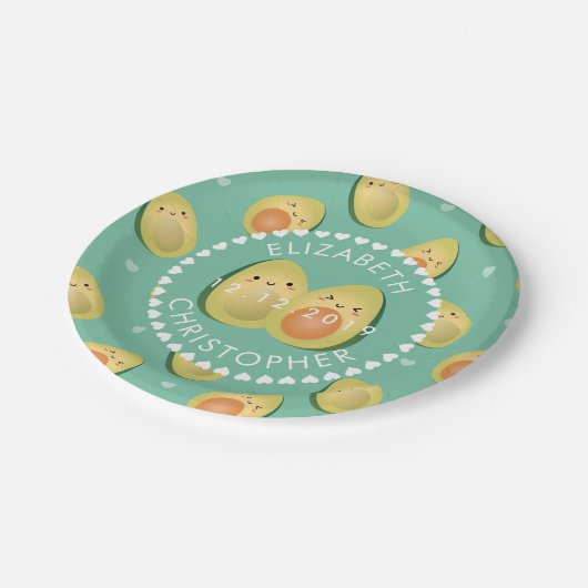 Modern Whimsical Funny Avocados Cute Wedding Party Papieren Bordje (Gekanteld)