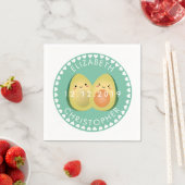 Modern Whimsical Funny Avocados Cute Wedding Party Servet (Insitu)