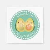 Modern Whimsical Funny Avocados Cute Wedding Party Servet (Voorkant)