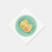 Modern Whimsical Funny Avocados Cute Wedding Party Servet (Hoek)