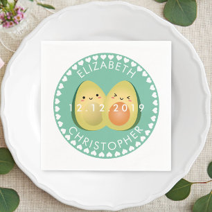 Modern Whimsical Funny Avocados Cute Wedding Party Servet
