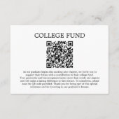 Modern Whimsical Gold Black Graduation Cap Informatiekaartje (Achterkant)