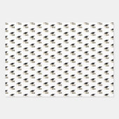 Modern Whimsical Gold Black Graduation Cap Inpakpapier Vel (Voorkant 3)