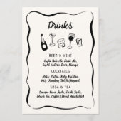 Modern & Whimsical Hand Drawn Drinks Menu (Voorkant)