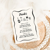 Modern & Whimsical Hand Drawn Drinks Menu