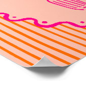 Modern Whimsical Hand Drawn Vase of Flowers Poster (Hoek)