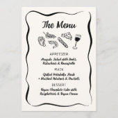 Modern & Whimsical Hand Getekend Diner & Dranken M Menu (Voorkant)