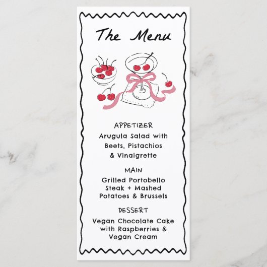 Modern & Whimsical Hand Getekend Diner & Dranken Menu (Voorkant)