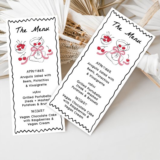 Modern & Whimsical Hand Getekend Diner & Dranken Menu