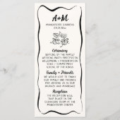 Modern & Whimsical Hand Getekend Huwelijksprogramm Menu (Voorkant)