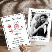 Modern & Whimsical Martini Glas Olijf en Kers Kaart