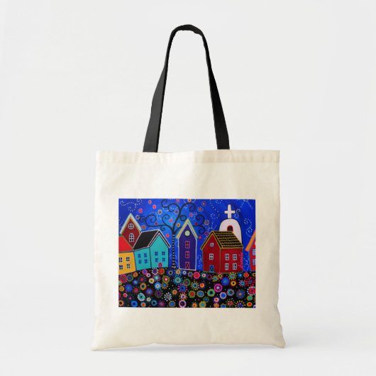 Modern Whimsical Mexican Town Canvas tas door Pris (Voorkant)