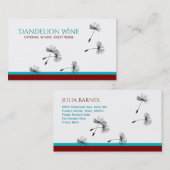 Modern Whimsical Red Blauwgroen Black Dandelion Visitekaartje (Voorkant / Achterkant)