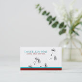 Modern Whimsical Red Blauwgroen Black Dandelion Visitekaartje (Staand voorkant)