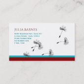 Modern Whimsical Red Blauwgroen Black Dandelion Visitekaartje (Achterkant)