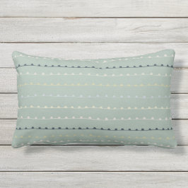 Modern Whimsical Stripes Navy Pastel Seafoam Green Buitenkussen