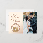 Modern Whimsical Wedding Afbeelding sparen de datu Folie Uitnodiging Briefkaart (Voorkant / Achterkant)