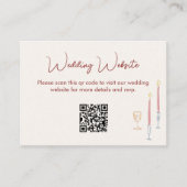 modern whimsical Wedding Website QR Code Enclosure Informatiekaartje (Voorkant)
