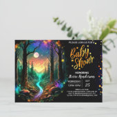 Modern Whimsical Woodland Baby shower Kaart (Staand voorkant)