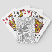 Modern Whimsical zwart-wit bomen patroon Pokerkaarten (Achterkant)