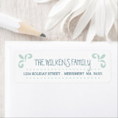 Modern Whimsy Brush Swirl Adreslabel Etiket (Insitu)