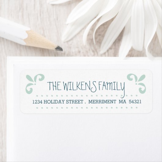 Modern Whimsy Brush Swirl Adreslabel Etiket (Insitu)