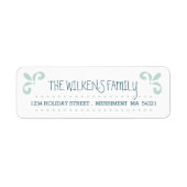 Modern Whimsy Brush Swirl Adreslabel Etiket (Voorkant)