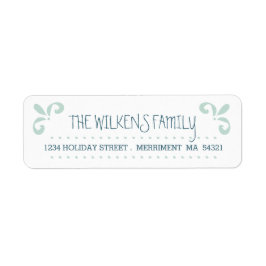 Modern Whimsy Brush Swirl Adreslabel Etiket