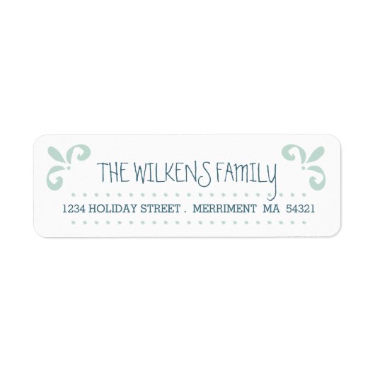 Modern Whimsy Brush Swirl Adreslabel Etiket (Voorkant)