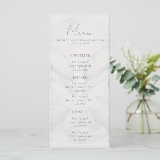 Modern Whimsy Dolphin Wedding Menu (Staand voorkant)