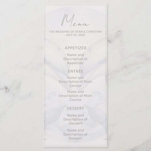 Modern Whimsy Dolphin Wedding Menu (Voorkant)