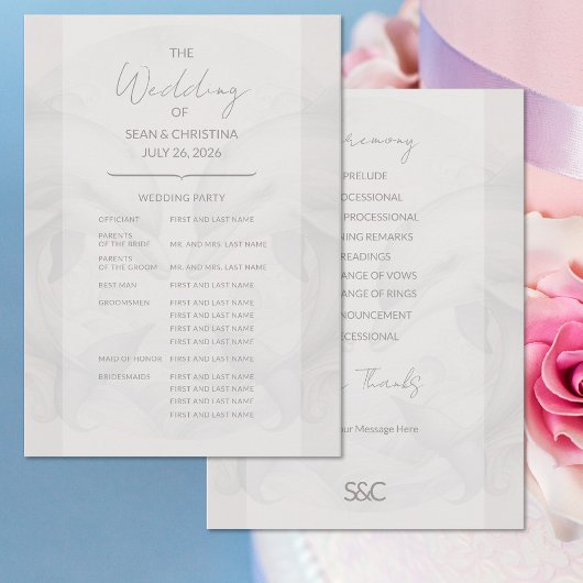 Modern Whimsy Dolphin Wedding Programma Programmakaart